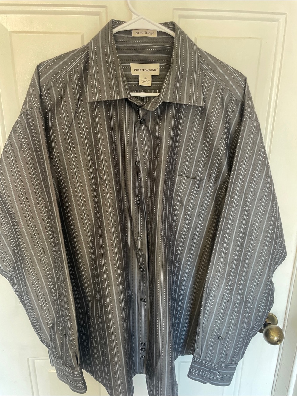 Pronto Uomo Charcoal Striped Dress Shirt